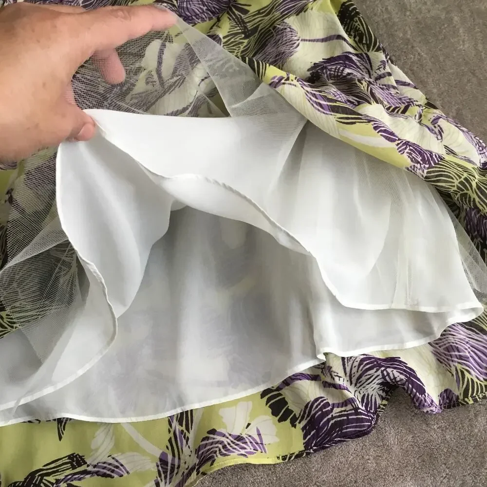 ANTHROPOLOGIE Lithe Tea for Two Floral Ruffle Halter Midi Dress Multicolor SZ 8 - Picture 4 of 11